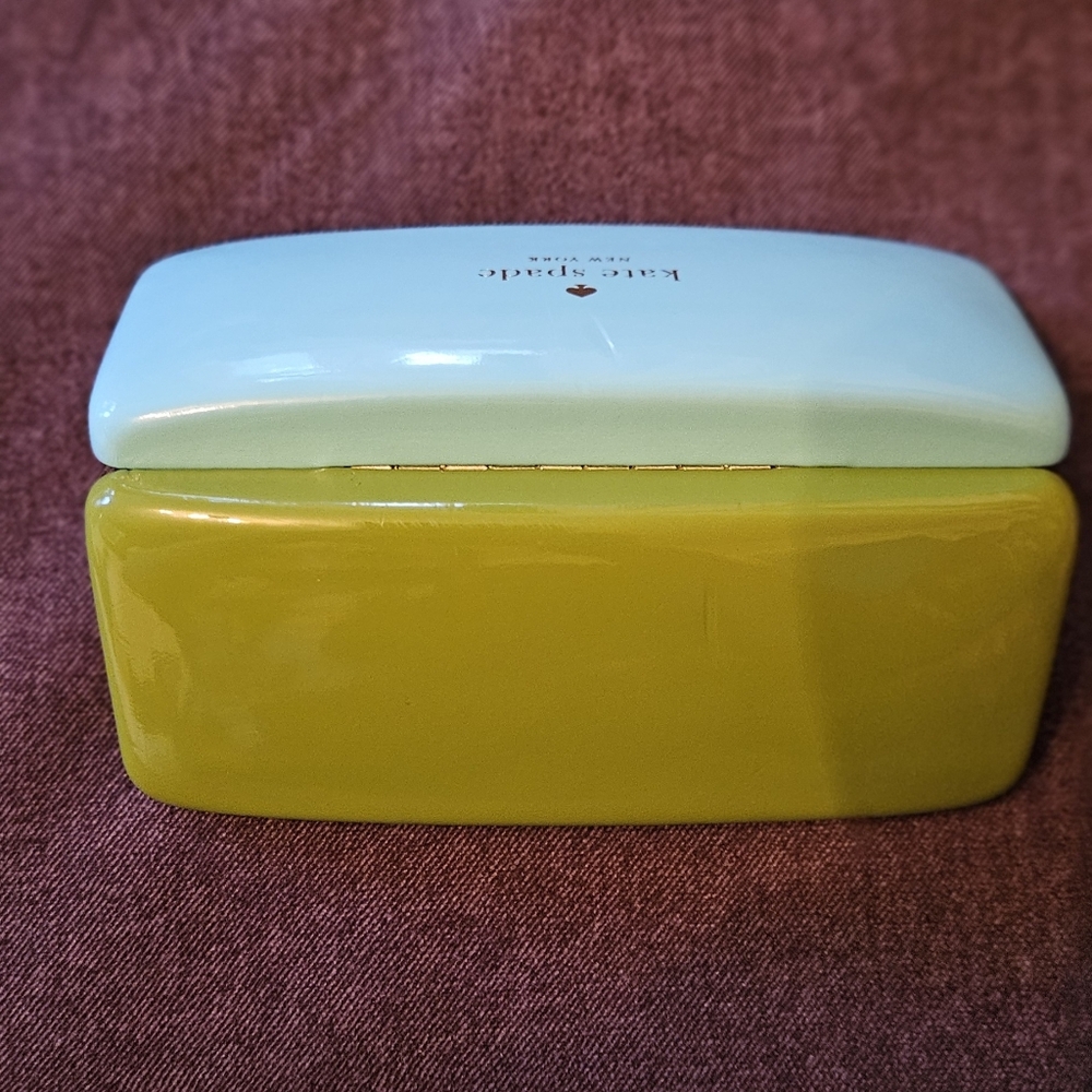 kate spade yellow and light mint eyeglass case - Picture 4 of 8